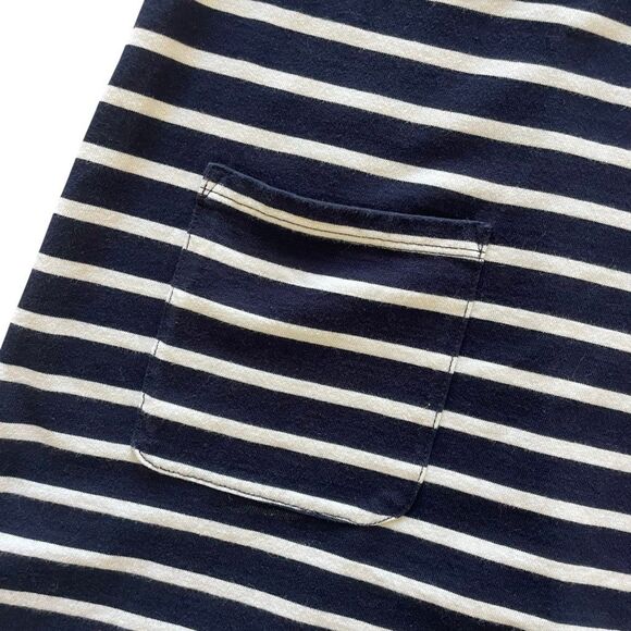 Boden Navy Blue Stripe Nautical Cotton Tshirt Dress Women’s Medium 3/4 Sleeves - Picture 5 of 6